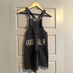 Kids Black and Leopard Print Matching Set